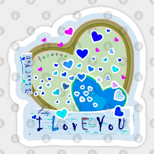 I LOVE YOU L/GR Sticker by ACUANDYC